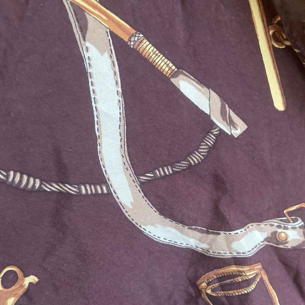 Talbots Burgundy Button Down Silk Equestrian Shirt - image 4